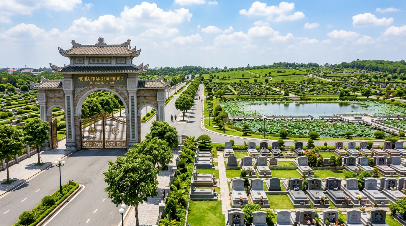 Hình ảnh 3D phối cảnh công viên nghĩa trang Hoa Viên Nghĩa Trang Đa Phước Bình Chánh tại TP. Hồ Chí Minh